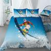 REALIN Skiing Sports Bedding Figure Skiing Snowboarding Duvet Cover Set Girl Boy Kids Bed Sets 2/3/4PCS Quilt Covers/Sheets/Pillow Shams,Twin/Full/Queen/King (C,Queen-228x228cm-3PCS) view 1