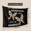 Accept Understand Love Autism Awareness Tapestry Wall Hanging, Art Wall Decoration Tapestry, Tapestry For Bedroom Living Room Dorm Home Decoration 80x60in view 3