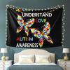 Accept Understand Love Autism Awareness Tapestry Wall Hanging, Art Wall Decoration Tapestry, Tapestry For Bedroom Living Room Dorm Home Decoration 80x60in view 4