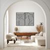 Line Wall Art, Metal Wall Art, Minimalist Metal Wall Art, Geometric Metal Wall Decor, Abstract Metal Art, Modern Wall Art, Metal Line Art, Interior Decoration, Housewarming Gift (Silver, 48 x 37 inch / 121 x 93 cm) view 2
