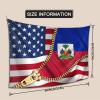 American Flag And Haiti Flag Tapestry Wall Hanging, Art Wall Decoration Tapestry, Tapestry For Bedroom Living Room Dorm Home Decoration 80x60in view 3