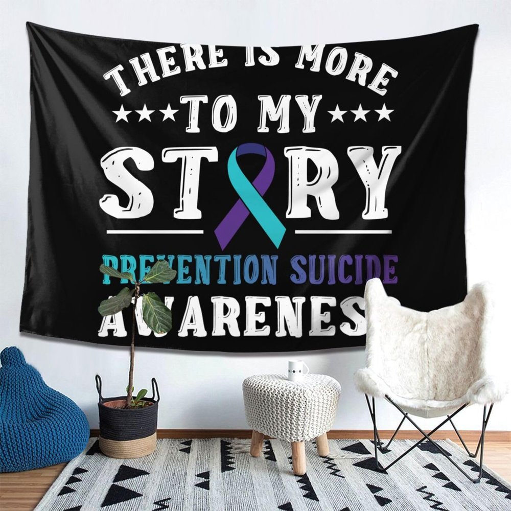 Prevention Suicide Awareness Tapestry Wall Hanging, Art Wall Decoration Tapestry, Tapestry For Bedroom Living Room Dorm Home Decoration 80x60in
