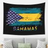 American Bahamas Combinadas Flag Tapestry Wall Hanging, Art Wall Decoration Tapestry, Tapestry For Bedroom Living Room Dorm Home Decoration 80x60in view 2