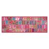 Treen Art New Linen Table Runner Ethnic 100% Cotton Embroidered Handcrafted Home Decor Long Patchwork Dining Table Cloth (Pink, 20" W x 80" L) view 1