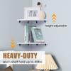 Fun Memories Corner Shelf Wall Mount, Floating Corner Shelves, Set of 4 Corner Wall Shelf Organizer, Rustic Wood Wall Storage Display Shelves for Living Room Bedroom Bathroom Kitchen, Rustic White view 3