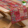 Treen Art New Linen Table Runner Ethnic 100% Cotton Embroidered Handcrafted Home Decor Long Patchwork Dining Table Cloth (Red, 40" W x 60" L) view 2