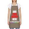 HYLVEXA Custom Grill Aprons Add Your Text Personalized Chef Kitchen Apron for Birthday Christmas Thanksgiving Gift Brown Savana view 2
