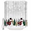 Snowman Shower Curtain for Bathroom 36" x 72" Gray Christmas Snowman Tree Snowflake Winter Shower Curtain with Hooks Polyester Waterproof Home Bathtub Decor view 1