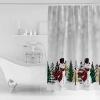 Snowman Shower Curtain for Bathroom 36" x 72" Gray Christmas Snowman Tree Snowflake Winter Shower Curtain with Hooks Polyester Waterproof Home Bathtub Decor view 2