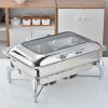 HONHPD 10 QT Chafing Dish Buffet Set with Visible Hydraulic Glass Lid, Stainless Steel Rectangular Chafers and Buffet Warmer Sets for Banquet Party Wedding Catering Events (2 Half-Size) view 1