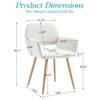 Homedraft Velvet Dining Chair, Upholstered Makeup Vanity Chair, Comfy Accent Armchair with Wood Grain Metal Legs, Cute Home Office Desk Chair with Hollowed Back, Beige view 3