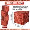 Mototo 8 PCS Brick Party Boxes Paper Cardboard Building Blocks 11.8" Red Video Game Brick Boxes Props Party Favor Centerpiece For Comic Gaming Theme Birthday Christmas Fireplace Decoration view 2
