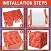 Mototo 8 PCS Brick Party Boxes Paper Cardboard Building Blocks 11.8" Red Video Game Brick Boxes Props Party Favor Centerpiece For Comic Gaming Theme Birthday Christmas Fireplace Decoration view 3