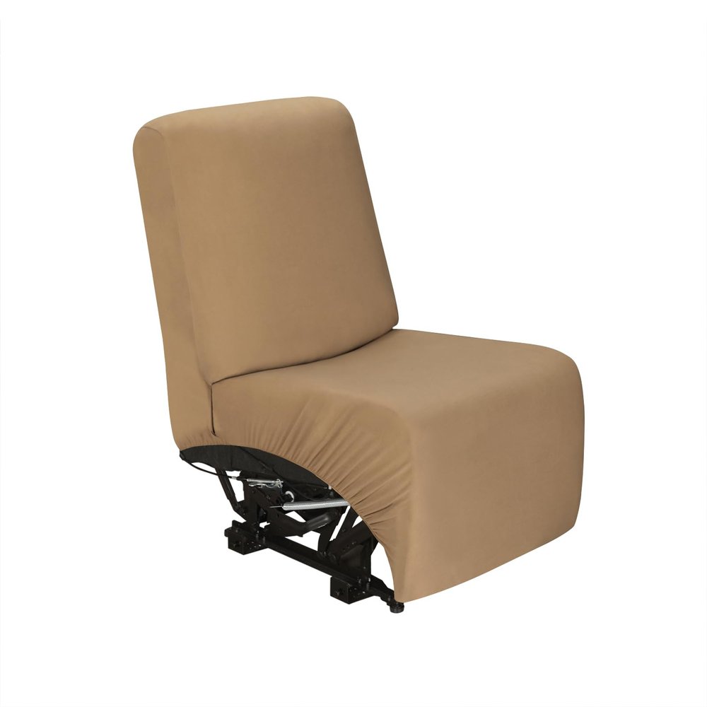 PureFit Additional Seat Cover for Reclining Couch Covers, Super Stretch Recliner Covers for Large Recliner, Reclining Sofa Slipcovers Furniture Protector for Kids Pets with Elastic Bottom, Camel