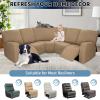 PureFit Additional Seat Cover for Reclining Couch Covers, Super Stretch Recliner Covers for Large Recliner, Reclining Sofa Slipcovers Furniture Protector for Kids Pets with Elastic Bottom, Camel view 4