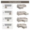 JURMALYN 100.4" Modern Sectional Sofa with Ottoman - 3-Seat L-Shape Sofa, Upholstered Fabric Couch Set for Living Room, Apartment, Office - Beige view 4
