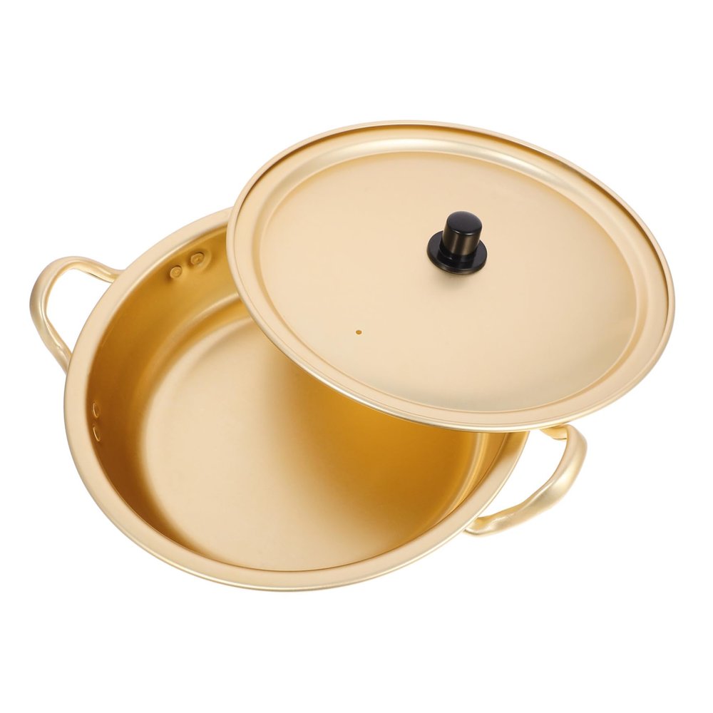 Aluminum Alloy Korean Ramen Pot for Cooking Instant Noodles Lightweight Design Compatible Open Flame and Electric Stove for Soups and Stews