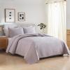 Wistown Cotton Quilt Bedding Sets Queen Size, 3 Pieces Reversible Lightweight Coverlets Comforters Bedspreads for All Seasons,Geometric Stitched Pattern,Grey view 2