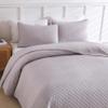 Wistown Cotton Quilt Bedding Sets Queen Size, 3 Pieces Reversible Lightweight Coverlets Comforters Bedspreads for All Seasons,Geometric Stitched Pattern,Grey view 4