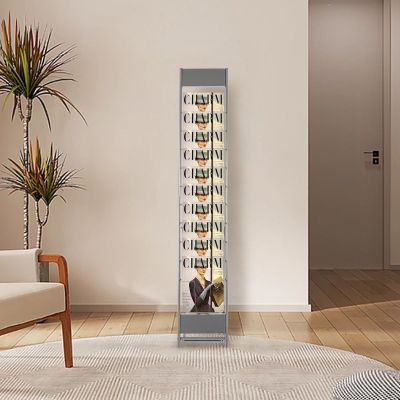 JINHZIXIU 10 Tiers Magazine Holder Foldable Brochure Stand Detachable Brochure Display Stand Floor Standing Magazine Rack for Newspaper and Products Exhibition