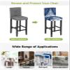 Boanket Blue Christmas Tree Bar Stool Covers Set of 4 - Stretch Dining Chair Cover, Xmas Balls Navy Blue Snowflake Kitchen Chair Slipcover Removable Counter Stool Cover for Island Chair, Pub/Cafe view 3