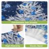 Boanket Blue Christmas Tree Bar Stool Covers Set of 4 - Stretch Dining Chair Cover, Xmas Balls Navy Blue Snowflake Kitchen Chair Slipcover Removable Counter Stool Cover for Island Chair, Pub/Cafe view 4