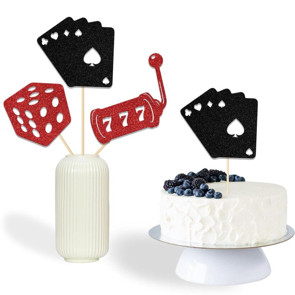 12 Pcs Casino Centerpiece Sticks - Casino Theme Party Decorations - Poker Party Decorations