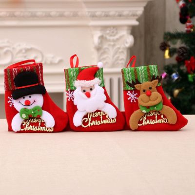 AAMODTS Christmas Decoration Supplies Christmas Small Socks Christmas Tree Pendant Christmas Stockings Gift Bags one_Size Deersocks