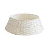 Mokylor Farmhouse Christmas Tree Collar, Detachable PE Rattan Christmas Tree Skirt, Alternative Tree Skirt Christmas Tree Rings Handmade Artificial Rattan Wicker Christmas Stands(White, S) view 1