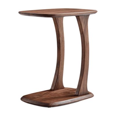 POCHY Fashion Coffee Tables End Table Black Walnut Coffee Table Unique C-Shaped Bedside Table Creative Small House Side Tables Sturdy Sofa Side Table Luxury