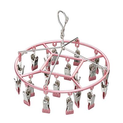 DELURA Laundry Hangers with 20 Clips,Clothespin Rack Laundry Drying Rack Drip Hanger for Drying Socks,Bras,Towel,Underwear,Hat,Scarf,Pants,Gloves (Color : E)