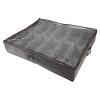 Under Bed Shoe Organizer, Foldable Fabric Drawer with Clear Window - Gray Brushed Storage for Shoes, Clothes & Toys view 3