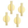PATIKIL Wall Flower Vase Tube, 4 Pack Metal Floral Tubes Wall-Mounted Flower Tube Dried Flower Vase Racks for Flower Display Decoration, Gold Tone view 1
