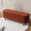 Velvet Ottoman Bench,Upholstered Storage Bench with Flip Top,Modern End Of Bed Bench,Rectangular Footstool with Seating and Storage for Entryway Bedroom Living Room(90x40x50cm(35x16x20inch), Brown) view 1