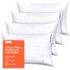 Ultra Soft Pillow Protectors with Zipper King Size - Set of 4 Breathable Pillow Covers - 100% Protection Against Stains, Dust & Dirt - Machine Washable (Dark White) view 1