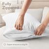 Ultra Soft Pillow Protectors with Zipper King Size - Set of 4 Breathable Pillow Covers - 100% Protection Against Stains, Dust & Dirt - Machine Washable (Dark White) view 3