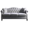 Gustonhon Modern Comfy Velvet Upholstered Sofa for Living Room,3 Seater Sofa Tufted Couch with Rolled Arms and Nailhead for Living Room, Bedroom, Office, Apartment,Solid Wood Legs (Grey, 79) view 1