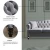 Gustonhon Modern Comfy Velvet Upholstered Sofa for Living Room,3 Seater Sofa Tufted Couch with Rolled Arms and Nailhead for Living Room, Bedroom, Office, Apartment,Solid Wood Legs (Grey, 79) view 4
