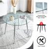 5 Piece Round Dining Table Set for 4, Circular Glass Kitchen Table and 4 Black&Silver Dining Chair, 40'' Round Dining Room Table with Silver Metal Legs, Dining Table and Chair Set for Dining Coffee view 4