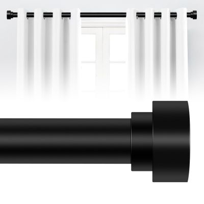HEI! DEAR Black Curtain Rods for Windows 72 to 144 Inch(6-12ft),1 Inch Heavy Duty Curtain Rods,Adjustable Long Curtain Rod,Modern Single Drapery Rod,Telescoping Window Curtain Rod 30-144",Matte Black