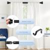 HEI! DEAR Black Curtain Rods for Windows 72 to 144 Inch(6-12ft),1 Inch Heavy Duty Curtain Rods,Adjustable Long Curtain Rod,Modern Single Drapery Rod,Telescoping Window Curtain Rod 30-144",Matte Black view 2