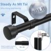 HEI! DEAR Black Curtain Rods for Windows 72 to 144 Inch(6-12ft),1 Inch Heavy Duty Curtain Rods,Adjustable Long Curtain Rod,Modern Single Drapery Rod,Telescoping Window Curtain Rod 30-144",Matte Black view 3