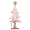 LOGOFUN Tabletop Christmas Tree Xmas Tree with Bell and Twine Mini Christmas Tree with Star Ornament for Home Office Desktop Decoration - Pink view 1