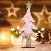 LOGOFUN Tabletop Christmas Tree Xmas Tree with Bell and Twine Mini Christmas Tree with Star Ornament for Home Office Desktop Decoration - Pink view 4