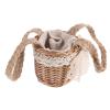 Hemoton 1pc Willow Woven Flower Basket Round Handheld Storage Basket for Fruits Candies Decor for Kitchen Living Room Weddings Events Natural Design view 1