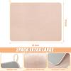 Hushee 2 Pack Extra Large Dish Drying Mat Microfiber Absorbent Dish Drying Pad Large Size Dishes Drainer Mats for Countertop, Sink, Refrigerator or Dryer (30 x 24 Inch,Beige) view 2