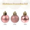uxcell 24pcs Rose Gold Christmas Balls Ornaments Set, Shatterproof, Mixed Style, 1.1" Hanging Balls for Christmas Tree Decorations view 3