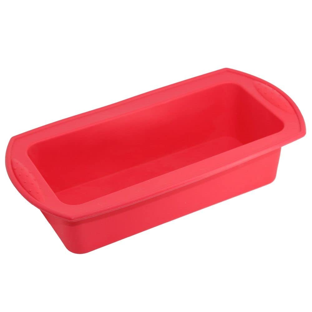 Rectangle Silicone Mold Heart Pattern Cake Mold DIY Cake Stand Molds Non Stick Muffin Cupcake Bread Molds Baking Tools - (Color: Red)