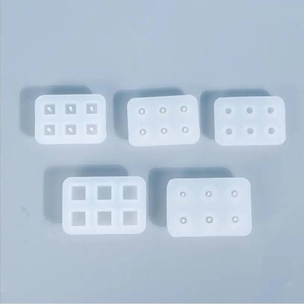 6 Square Round Resin Mold Mirror Silicone Mold for Earring String Pendant Bracelet Jewelry Tools - (Color: 5 Styles)