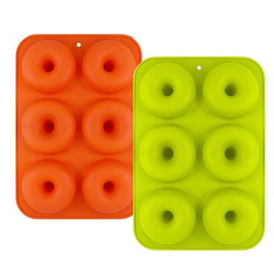 1/2Pcs 6-Cavity Silicone Donut Baking Tray Non-Stick Mold Making Tool Baking Non-Stick And Heat-Resistant Reusable - (Color: 2 Pcs)